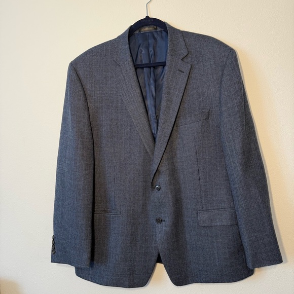 Lauren Ralph Lauren Green Label Tweed Navy Blue Sport Coat Blazer Wool Blend - Picture 2 of 5